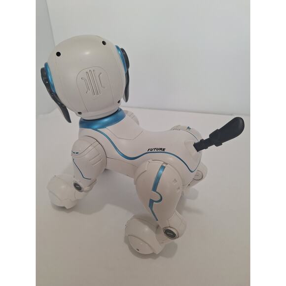 Future Robot Dog Toy – White/Blue RC Robo Puppy – Powers On, No Remote – 12” - Picture 4 of 8
